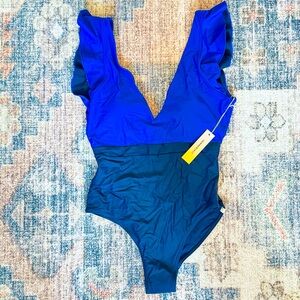 Summersalt Swim Ruffle Backflip Blue 8 NWT